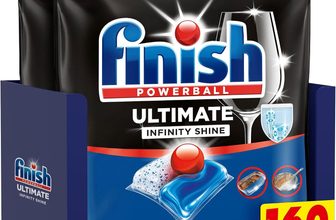 Finish Ultimate Infinity Shine Pastilles Lave-Vaisselle, Imbattable contre les taches tenaces, 160 capsules